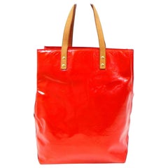 Louis Vuitton Reade Monogram Vernis Mm 230567 Red Patent Leather Tote