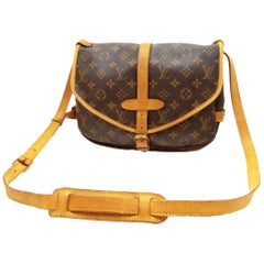 Louis Vuitton Saumur Monogram 43 Gm Saddle 869500 Brown Canvas Messenger  Bag For Sale at 1stDibs