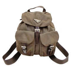 Prada Twin Twin Pocket Pocket 230644 Brown Nylon Backpack