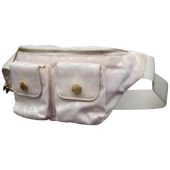 Vintage Chanel New Line Belt Fanny Pack Waist Pouch 232758 Pink Nylon Cross Body Bag