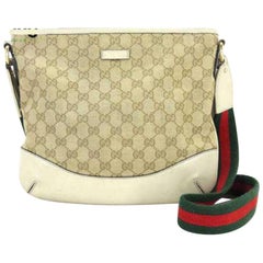 Gucci Sherry Monogram Web Messenger 230487 Beige Canvas Cross Body Bag