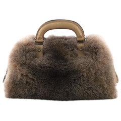 Chanel Boston Frame Bag Fur Medium