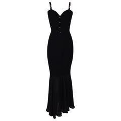 F/W 1995 Gianni Versace Black Mermaid Gown Dress