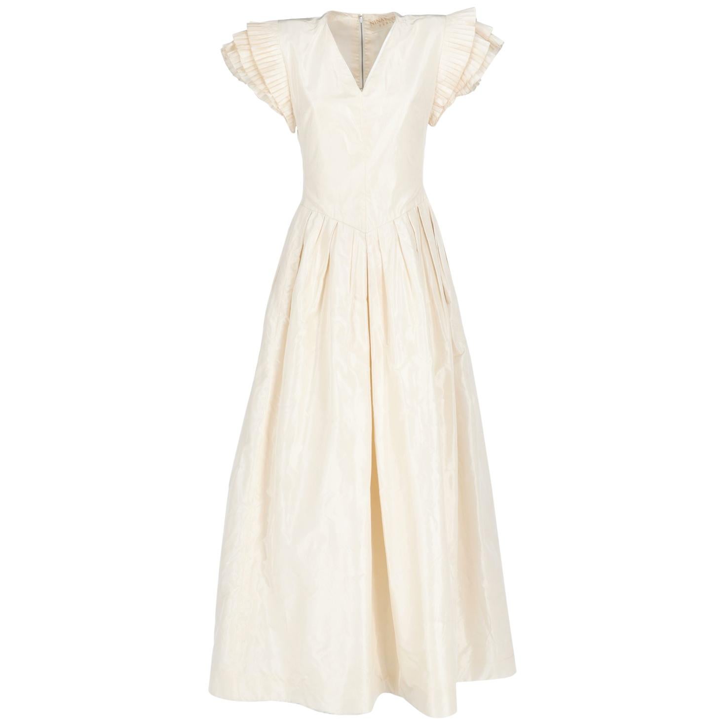 1990s Nina Ricci Silk Wedding Dress