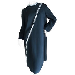 Bill Blass for Maurice Retner Bugle Beaded 1960's Sac Dress in Hard to Find Size