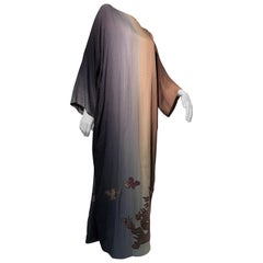 1980s Geoffrey Beene Gray & Sienna Ombré Caftan Embellished By Torso Creations