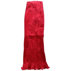 1980s Bernard Perris Couture Silk Crepe High Waisted Skirt