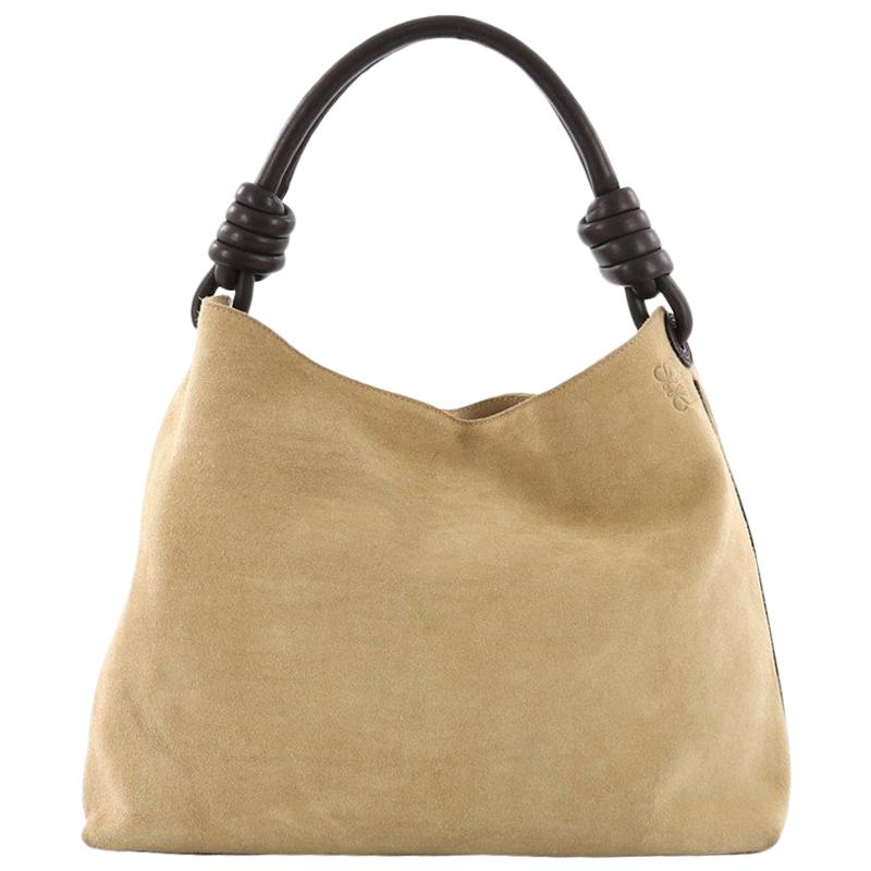 Loewe Flamenco Knot Hobo Suede