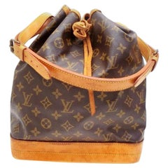 Vintage Louis Vuitton Bucket Monogram Noe Gm Drawstring Hobo 232605 Brown Shoulder Bag