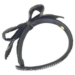 Chanel Black Sequion Bow Headband 232757 Hair Accessory