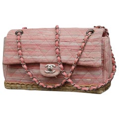 Chanel Tweed Flap Bag, Pink Tweed with Gold Hardware, New in Box WA001