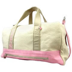 Chanel Sports Duffle Boston 220517 Beige X Pink Canvas Satchel