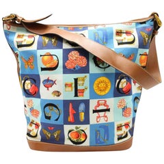 Gucci Alphabet Letters Patchwork Hobo 231403 Blue Canvas Shoulder Bag