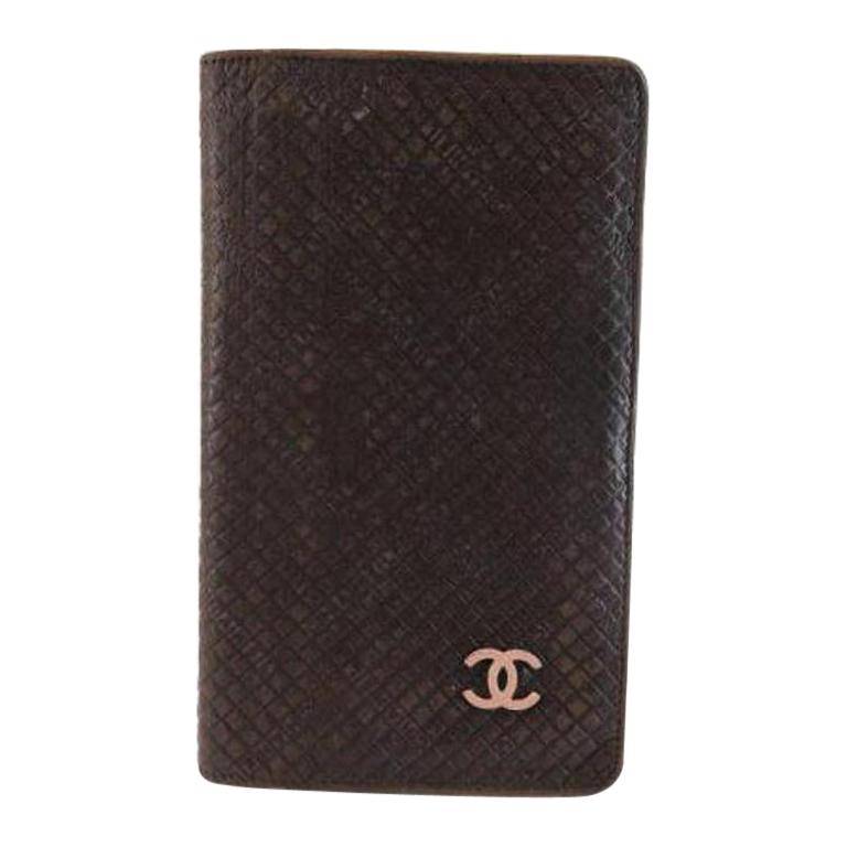Chanel Dark Brown Quilted Bifold Long 220230 Wallet For Sale