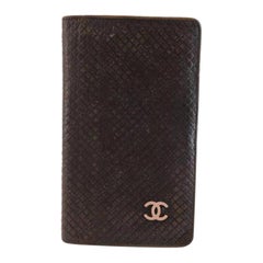 Vintage Chanel Dark Brown Quilted Bifold Long 220230 Wallet