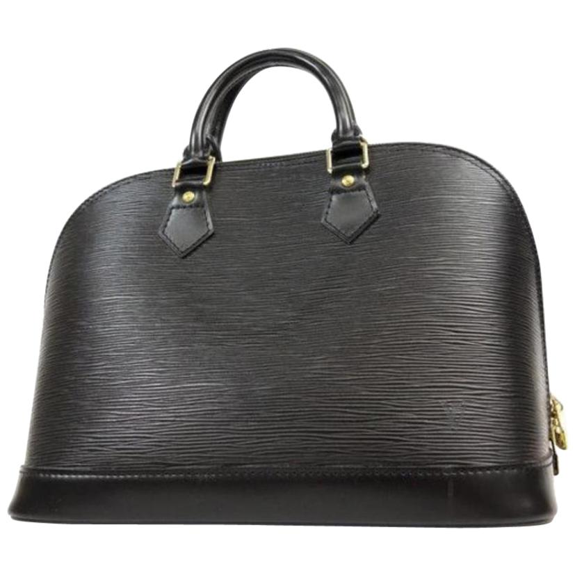 Louis Vuitton Alma Noir 230822 Black Leather Satchel For Sale