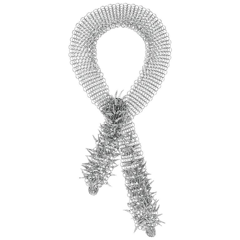 Simon Harrison Dionysus Bear Claw Stainless Steel Chainmail Necklace For Sale