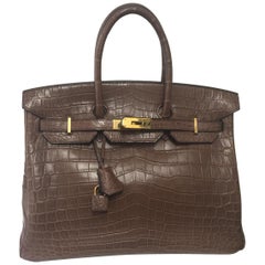 Hermes Birkin 35 Alligator, Brown color