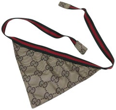 Gucci Beige ( Rare ) Triangle Bandeau Twilly Scarf 224390