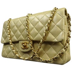 Chanel Quilted Lambskin Medium Classic Double Flap 219410 Beige Shoulder Bag