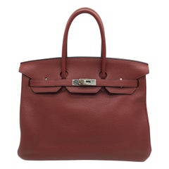 Hermes pre-loved Rouge H Birkin 35cm