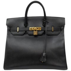 Hermès Birkin Haut à Courroies 32 226275 Black Ardennes Leather Satchel