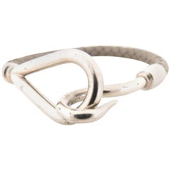 Hermès Brown X Silver Jumbo Hook 225792 Bracelet