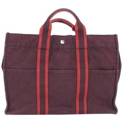 Hermès Fourre Tout 225288 Purple X Red Canvas Tote