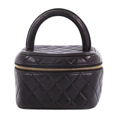 Chanel Vintage Cosmetic Case Quilted Lambskin Medium