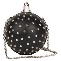 2010 Christian Louboutin Black Studded Calfskin Leather Eden Clutch