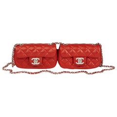 chanel classic handbag red