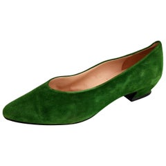 Jil Sander's Green Suede Ballerines - Size 39.5 (EU) 