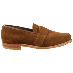 CROCKETT & JONES Size 9 Light Brown Solid Leather Penny Loafers