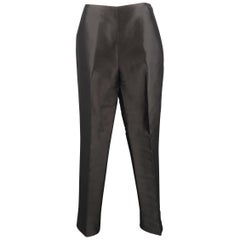 RALPH LAUREN Size 2 Black Silk Satin Twill Dress Pants