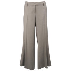 EMILIO PUCCI Size 10 Gray Virgin Wool Wide Leg Dress Pants