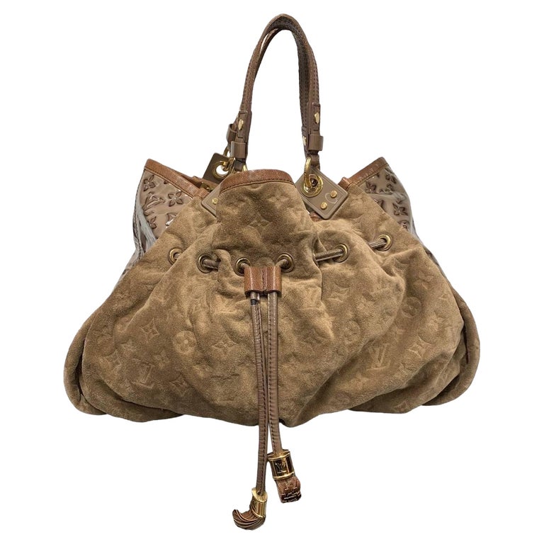 Louis Vuitton Irene Handbag Monogram Embossed Suede And Patent  For Sale