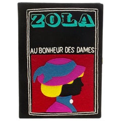 Olympia Le Tan Canvas noir et laiton Zola Book Clutch