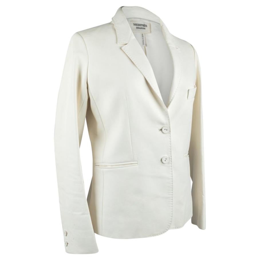 Hermes Jacket Winter White Leather 38 / 6 