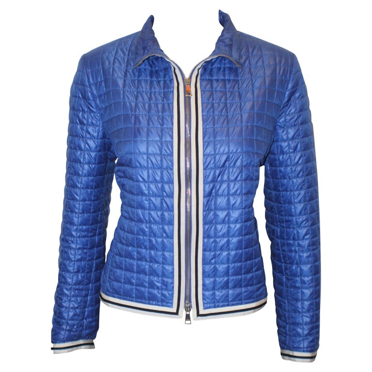 Les Copains Blue Sport Quilted Jacket For Sale at 1stDibs