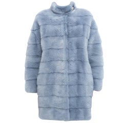 Lysa Lash Light Blue Mink Fur Coat - 6