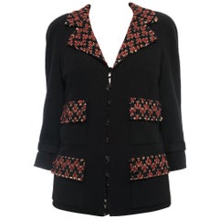 Chanel 07A Runway Black and Red Knit Jersey Jacket - 6