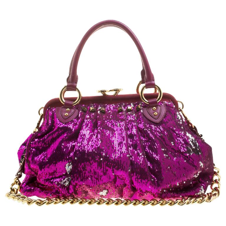 Marc Jacobs Fuchsia Sequin New York Rocker Stam Shoulder Bag