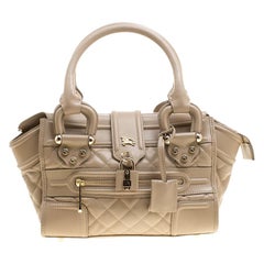 Burberry Beige Quilted Leather Mini Manor Satchel