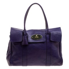 Mulberry Purple Leather Bayswater Satchel