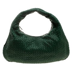 Bottega Veneta Green Intrecciato Leather Hobo