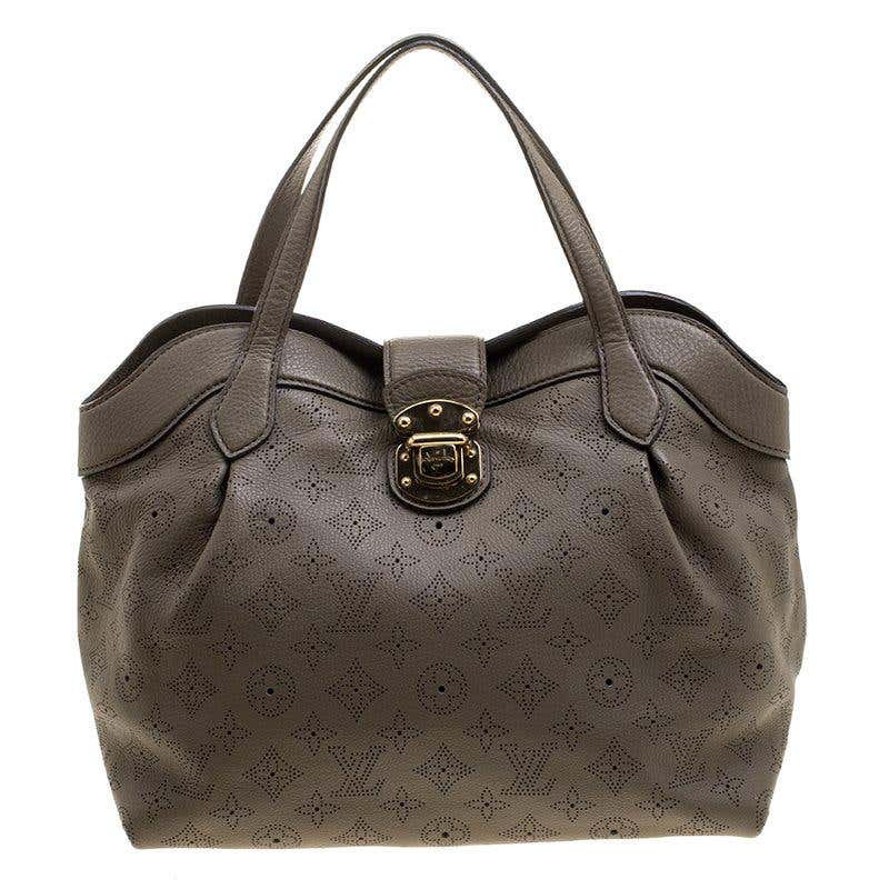 Louis Vuitton Taupe Monogram Mahina Leather Cirrus PM Bag For Sale at ...