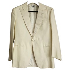 LANVIN "New" Couture Silk Men's Cream Jacket, Black Trousers Suit - Unworn