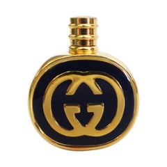 1970s Gucci Gold & Navy Blue Enamel Mini Perfume Bottle