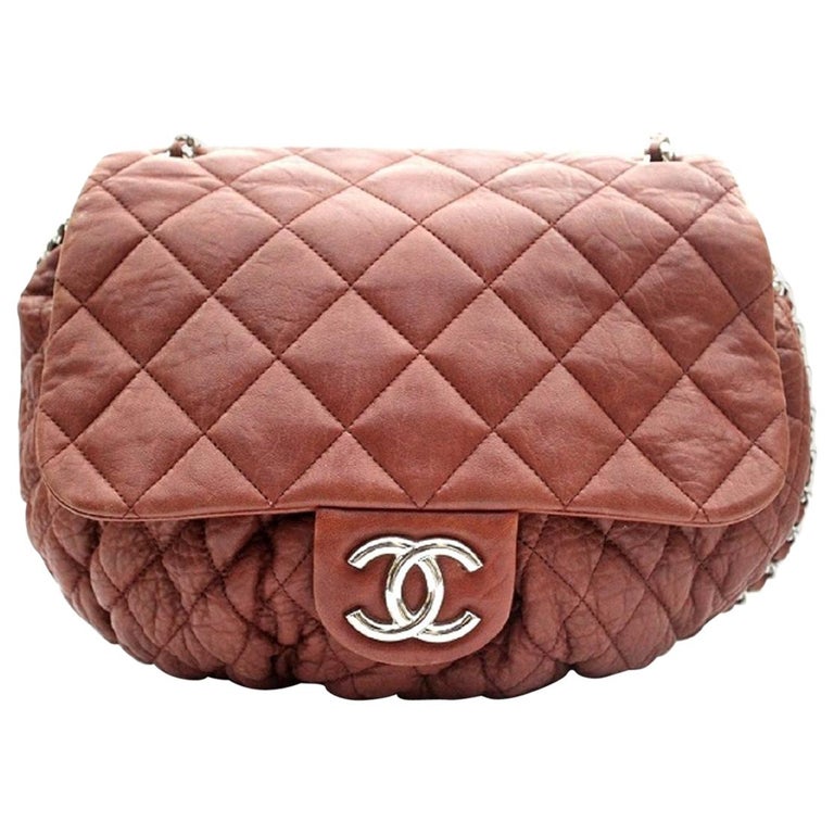 2011 Chanel Brown Brick Leather Chain Shoulder Bag at 1stDibs | chanel 2011 bag collection, chanel bag 2011 bags