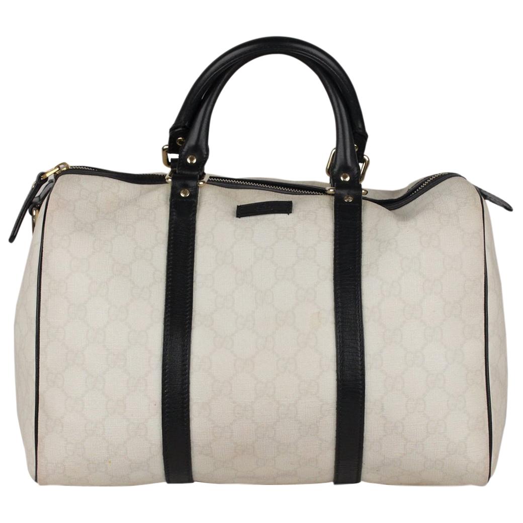 Gucci Beige/Brown GG Supreme Canvas and Patent Leather Medium Joy Boston Bag  at 1stDibs